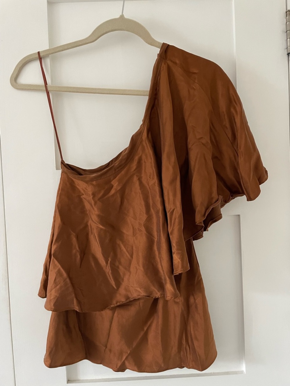 NWT Halston Heritage Silk Shirt in Rust